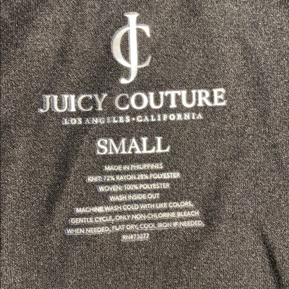 Juicy Couture Black Short Sleeve Top with Sheer Ruffle Bottom - Picture 7 of 7
